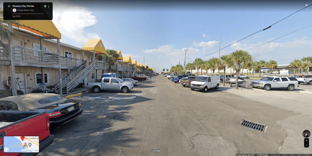 Sun Harbor parking lot view 2